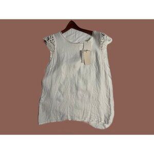 NWT BRAND NEW medium pure linen Viola Borghi top Made In Italy